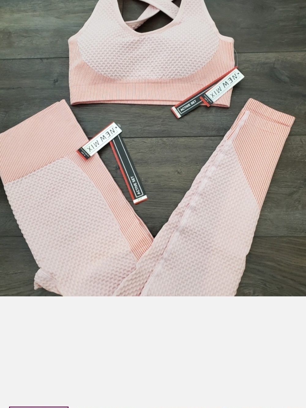 New Mix Blush Pink Textured Active Set